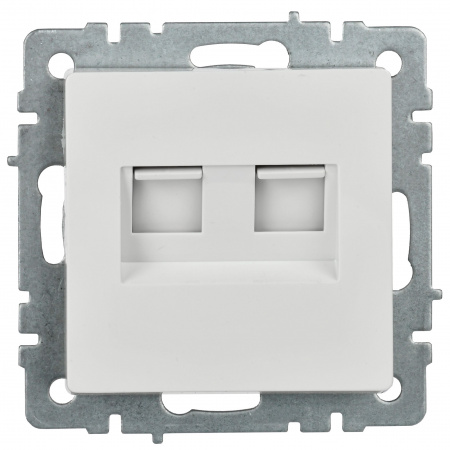 BRITE Розетка двойная RJ11+RJ45 кат.5E РК/Т12-БрБ белый IEK BR-KT20-O-1-K01