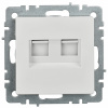 BRITE Розетка двойная RJ11+RJ45 кат.5E РК/Т12-БрБ белый IEK BR-KT20-O-1-K01