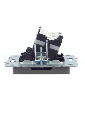 BRITE Розетка компьютерная двойная RJ45 кат.5E РК10-2-БрС сталь IEK BR-K20-1-K46