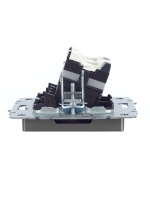 BRITE Розетка компьютерная двойная RJ45 кат.5E РК10-2-БрС сталь IEK BR-K20-1-K46