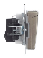 BRITE Розетка с заземлением с защитными шторками и крышкой 16А IP44 РСбш10-3-44-БрШ шампань IEK BR-R16-16-44-K37