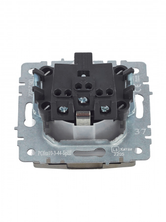 BRITE Розетка с заземлением с защитными шторками и крышкой 16А IP44 РСбш10-3-44-БрШ шампань IEK BR-R16-16-44-K37