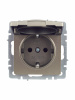 BRITE Розетка с заземлением с защитными шторками и крышкой 16А IP44 РСбш10-3-44-БрШ шампань IEK BR-R16-16-44-K37