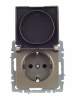BRITE Розетка с заземлением с защитными шторками и крышкой 16А IP44 РСбш10-3-44-БрШ шампань IEK BR-R16-16-44-K37