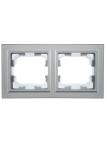 BRITE Рамка 2 поста IP44 РУ-2-БрА-44 алюминий IEK BR-M22-44-K47