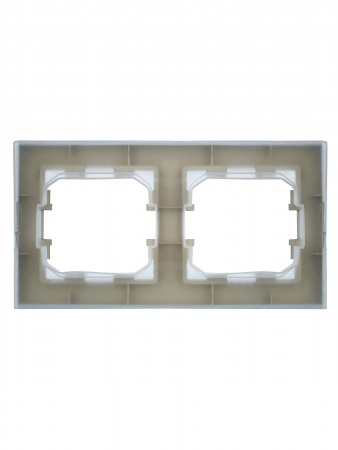 BRITE Рамка 2 поста IP44 РУ-2-БрА-44 алюминий IEK BR-M22-44-K47