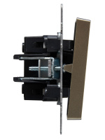 BRITE Выключатель двухклавишный с индикацией 10А ВС10-2-1-БрШ шампань IEK BR-V20-1-10-K37