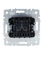 BRITE Выключатель двухклавишный с индикацией 10А ВС10-2-1-БрШ шампань IEK BR-V20-1-10-K37