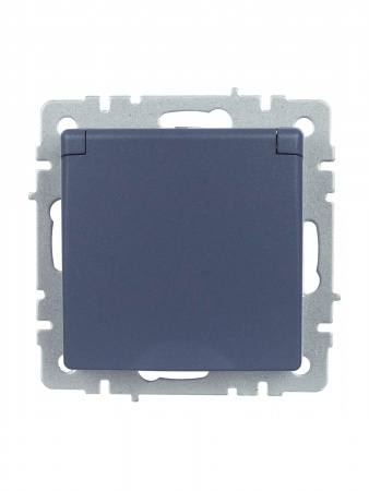 BRITE Розетка с заземлением с защитными шторками и крышкой 16А IP44 РСбш10-3-44-БрМ маренго IEK BR-R16-16-44-K35