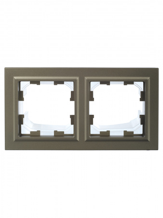 BR-M22-44-K37 BRITE Рамка 2 поста IP44 РУ-2-БрШ-44 шампань IEK 