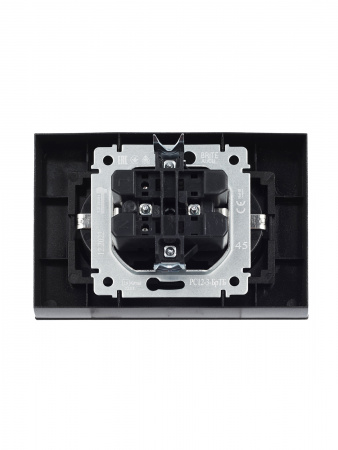 BRITE Розетка двойная с заземлением без защитных шторок 16А в сборе РС12-3-БрТБ темная бронза IEK BR-R21-16-K45-F