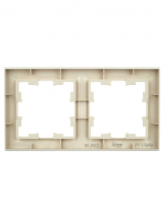 BRITE Рамка 2 поста РУ-2-БрКр бежевый IEK BR-M22-K10