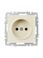 BRITE Розетка без заземления без защитных шторок 10А РС10-1-0-БрКр бежевый IEK BR-R10-10-K10