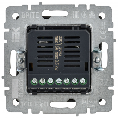 BRITE Термостат электронный с индикацией ТС10-1-БрШ шампань IEK BR-RT11-K37