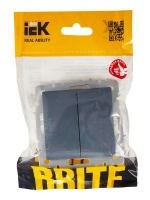 BRITE Выключатель двухклавишный проходной 10А ВС10-2-6-БрМ маренго IEK BR-V22-0-10-K35