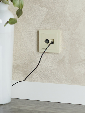 BRITE Розетка двойная TV+RJ45 кат.5E РТВ/РК12-БрКр бежевый IEK BR-AK20-1-K10