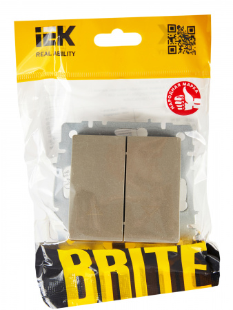 BRITE Выключатель жалюзи 10А ВС10-1-5-БрШ шампань IEK BR-V15-0-10-K37