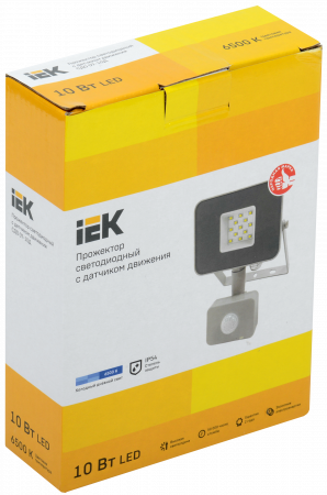 LPDO702-10-K03 Прожектор СДО 07-10Д светодиодный серый с ДД IP54 IEK 