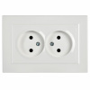BRITE Розетка двойная без заземления без защитных шторок 10А в сборе РС12-2-БрБ белый IEK BR-R20-10-K01-F