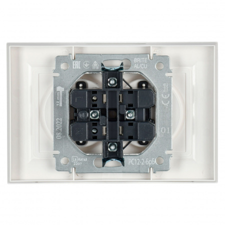 BRITE Розетка двойная без заземления без защитных шторок 10А в сборе РС12-2-БрБ белый IEK BR-R20-10-K01-F