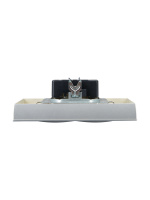 BRITE Розетка двойная с заземлением без защитных шторок 16А в сборе РС12-3-БрА алюминий IEK BR-R21-16-K47-F