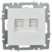 BRITE Розетка компьютерная двойная кат.5E RJ45 РК10-2-БрБ белый IEK BR-K20-1-K01