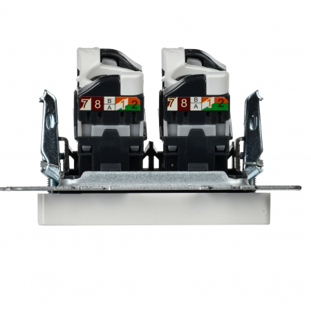 BRITE Розетка компьютерная двойная кат.5E RJ45 РК10-2-БрБ белый IEK BR-K20-1-K01