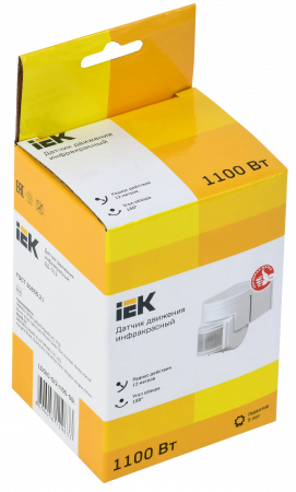 LDD10-012-1100-001 Датчик движения ДД 012 белый, макс. нагрузка 1100Вт, угол обзора 180град., дальность 12м, IP44, IEK 