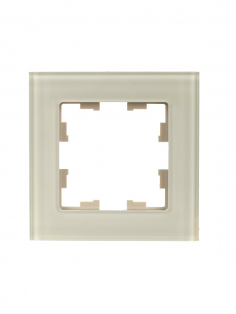 BRITE Рамка 1 пост РУ-1-2-БрВа стекло ванильный IEK BR-M12-G-K10