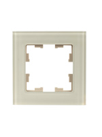 BRITE Рамка 1 пост РУ-1-2-БрВа стекло ванильный IEK BR-M12-G-K10