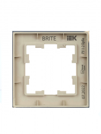 BRITE Рамка 1 пост РУ-1-2-БрВа стекло ванильный IEK BR-M12-G-K10