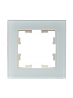 BRITE Рамка 1 пост РУ-1-2-БрБ стекло белый IEK BR-M12-G-K01