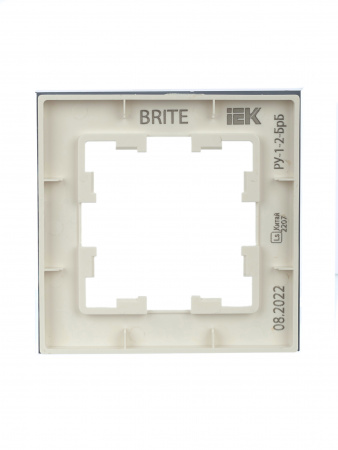 BRITE Рамка 1 пост РУ-1-2-БрБ стекло белый IEK BR-M12-G-K01