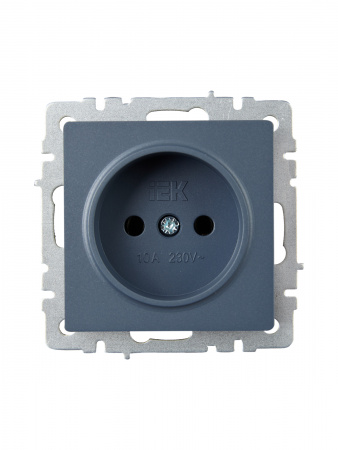 BRITE Розетка без заземления без защитных шторок 10А РС10-1-0-БрМ маренго IEK BR-R10-10-K35
