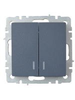 BRITE Выключатель двухклавишный с индикацией 10А ВС10-2-1-БрМ маренго IEK BR-V20-1-10-K35