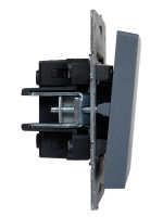 BRITE Выключатель двухклавишный с индикацией 10А ВС10-2-1-БрМ маренго IEK BR-V20-1-10-K35