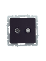 BRITE Розетка двойная TV+SAT РТВ/РСп12-БрЧ черный IEK BR-AF20-O-K02