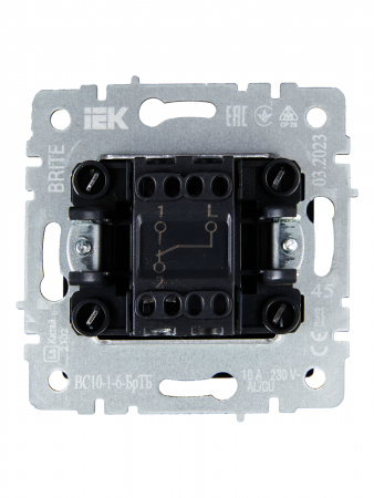 BRITE Выключатель одноклавишный проходной 10А ВС10-1-6-БрТБ темная бронза IEK BR-V12-0-10-K45