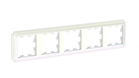 ATLASDESIGN ANTIQUE 5-постовая рамка, универсальная, ЖЕМЧУГ Systeme Electric ATN100405