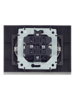 BRITE Розетка двойная с заземлением с защитными шторками 16А в сборе РСш12-3-БрС сталь IEK BR-R24-16-K46-F