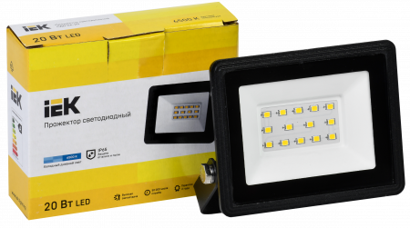 LPDO601-20-65-K02 Прожектор СДО 06-20 светодиодный черный IP65 6500K IEK 