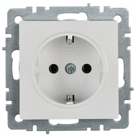 BRITE Розетка с заземлением без защитных шторок 16А РС11-1-0-БрБ белый IEK BR-R11-16-K01