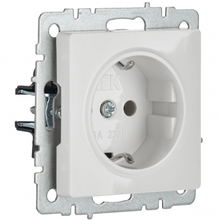BRITE Розетка с заземлением без защитных шторок 16А РС11-1-0-БрБ белый IEK BR-R11-16-K01