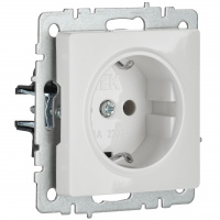 BRITE Розетка с заземлением без защитных шторок 16А РС11-1-0-БрБ белый IEK BR-R11-16-K01