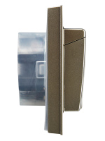 BRITE Розетка двойная с заземлением с защитными шторками и крышкой 16А в сборе IP44 РСбш12-3-44-БрШ шампань IEK BR-R26-16-44-K37-F