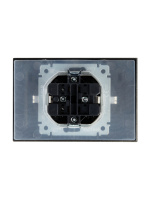 BRITE Розетка двойная с заземлением с защитными шторками и крышкой 16А в сборе IP44 РСбш12-3-44-БрШ шампань IEK BR-R26-16-44-K37-F