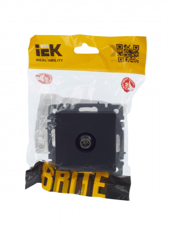 BRITE Розетка TV оконечная РТВ11-0-БрГ графит IEK BR-A10-O-K53