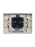 BRITE Розетка двойная с заземлением с защитными шторками 16А в сборе РСш12-3-БрА алюминий IEK BR-R24-16-K47-F