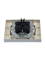 BRITE Розетка двойная с заземлением с защитными шторками 16А в сборе РСш12-3-БрА алюминий IEK BR-R24-16-K47-F