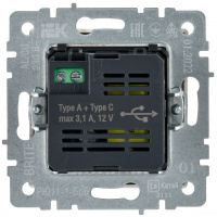 BRITE Розетка USB A+C 18Вт РЮ11-1-БрБ белый IEK BR-U22-018-K01